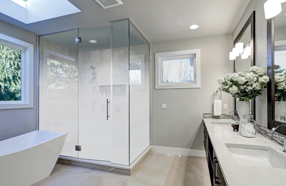frosted effect glass privacy glass shower door