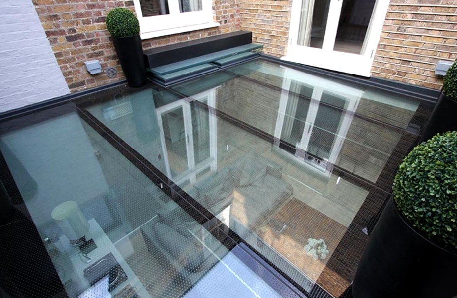 home lamintaed glass floor 