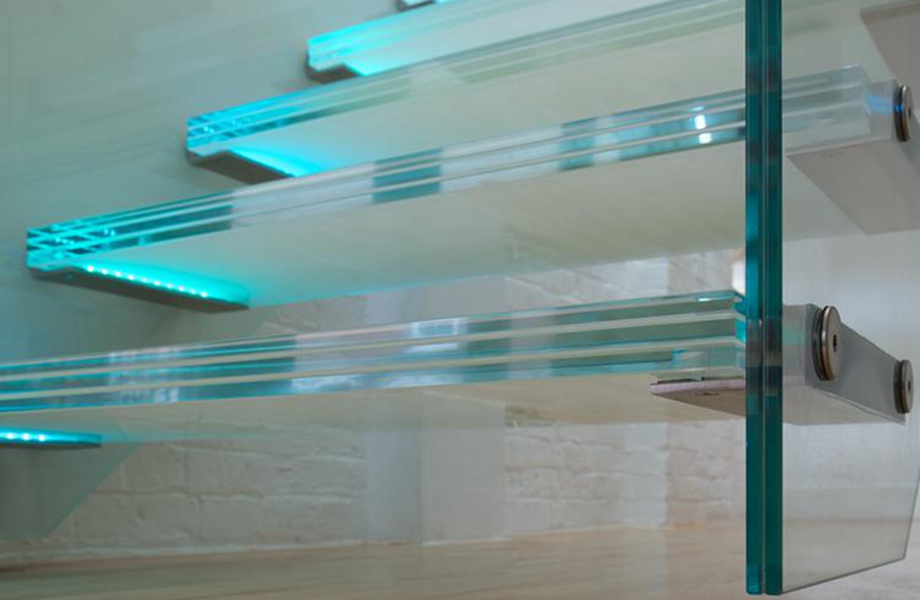 low iron anti slip triple laminated glass stair pedal